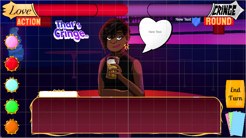 Image of the UI layout for the date portion of the game, cards omitted