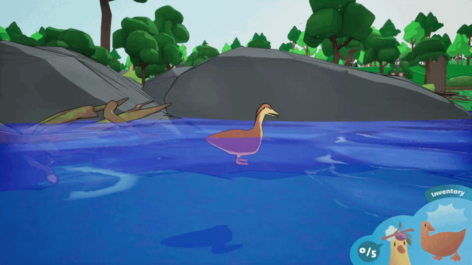 Gif of the mother duck bobbing in water